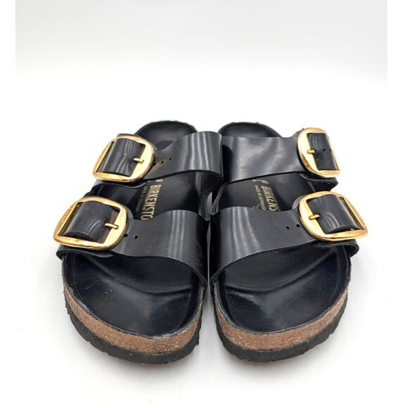 Birkenstock Arizona Big Buckle Sandals Unisex Leather Black Size US W9/M7 EU40 - Picture 2 of 15